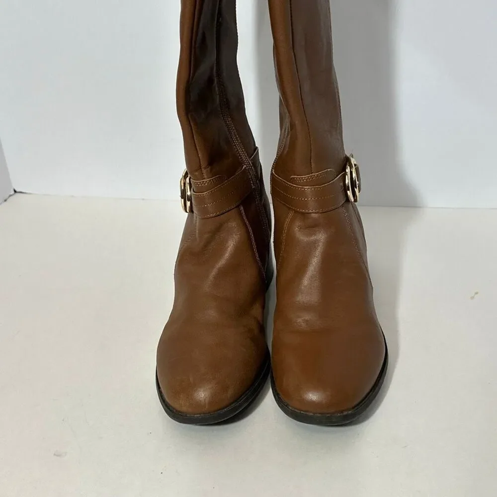 Marc Fisher Knee High Croc-Print Brown Boot | Women Size 6 ½ W